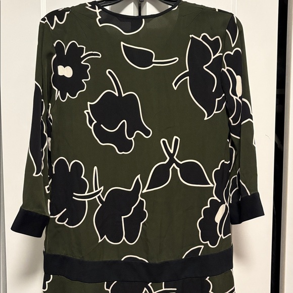 [Diane von Furstenberg] Drop Waist Silk Shift Tunic Midi Floral Dress Women’s 6 - Picture 6 of 9